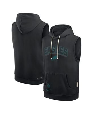 Nike - Men's Black Philadelphia Eagles Sideline Performance Sleeveless Pullover Hoodie