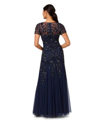 Adrianna Papel Women's Floral-Beaded Gown
