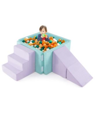 Kids 3-in-1 Soft Climbing Blocks Play Set with Foam and Suede Fabric