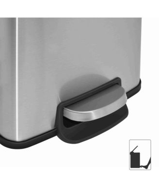 1.3 Gal./5 Liter Rectangular Stainless Steel Step-on Trash Can for Bathroom and Office