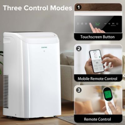12,000 BTU Portable Air Conditioner, Quiet 44dB, Fast Cooling, WiFi Control, Dehumidifier, Fan, 24H Timer, Easy Setup for Home/Office