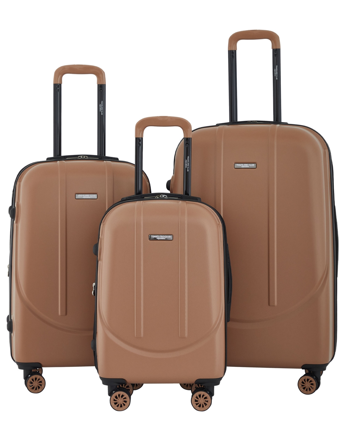 Travelers Club Falkirk 3-Piece Expandable Rolling Collection Hardside Luggage Set - Mocha Mousse