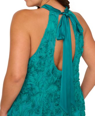 Plus Size Embroidered Short Halter Dress