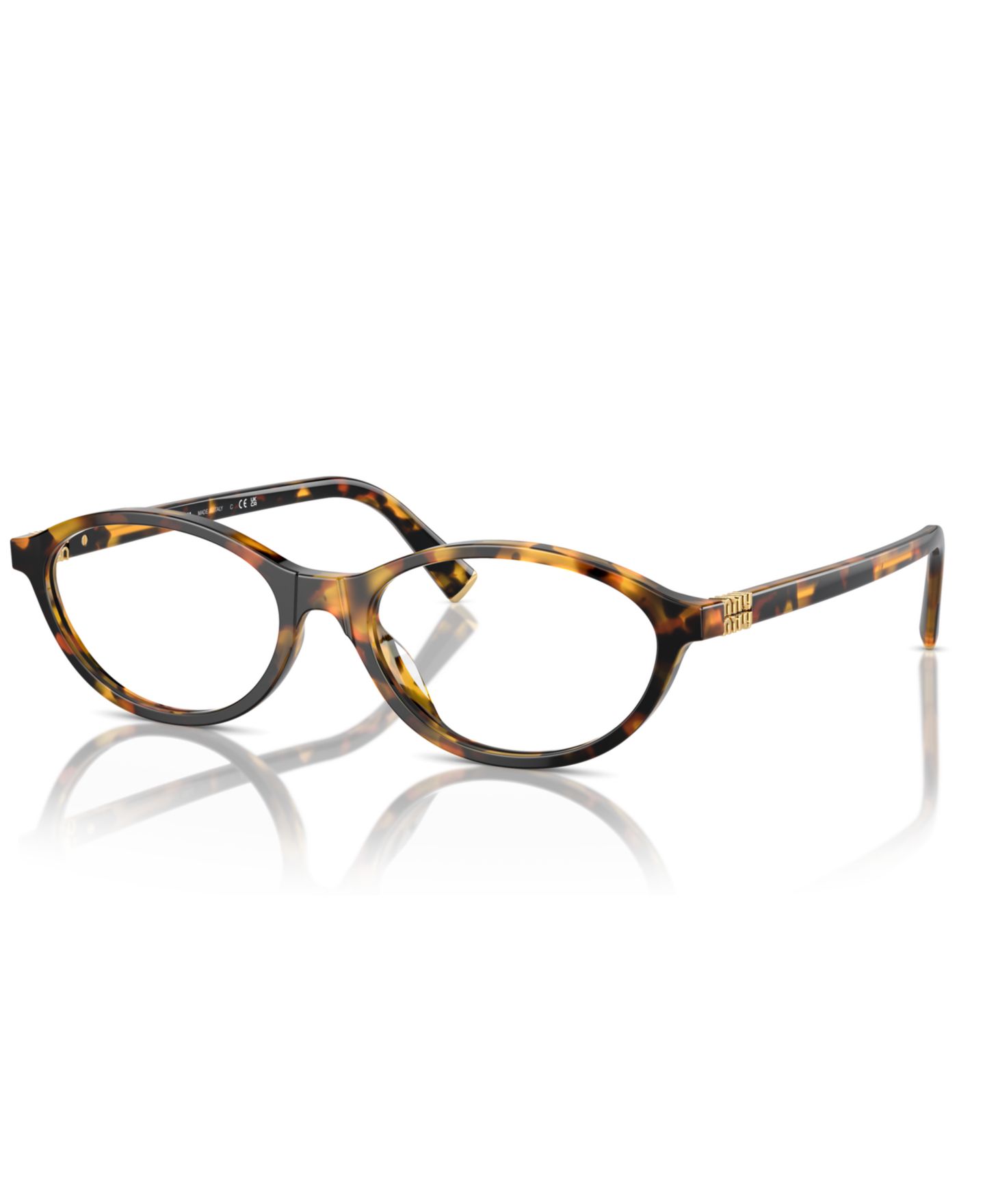 Женские очки MIU MIU Woman Oval Plastic MU 09XVF Eyeglasses, цвет: Медовый гавана — фото 1