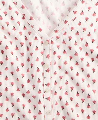 Women's Heather Rib-Knit Henley Sleepshirt, Macy's Exclusive