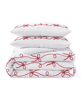 Sasha Bows Embroidered 3-Pc. Comforter Set, Full/Queen