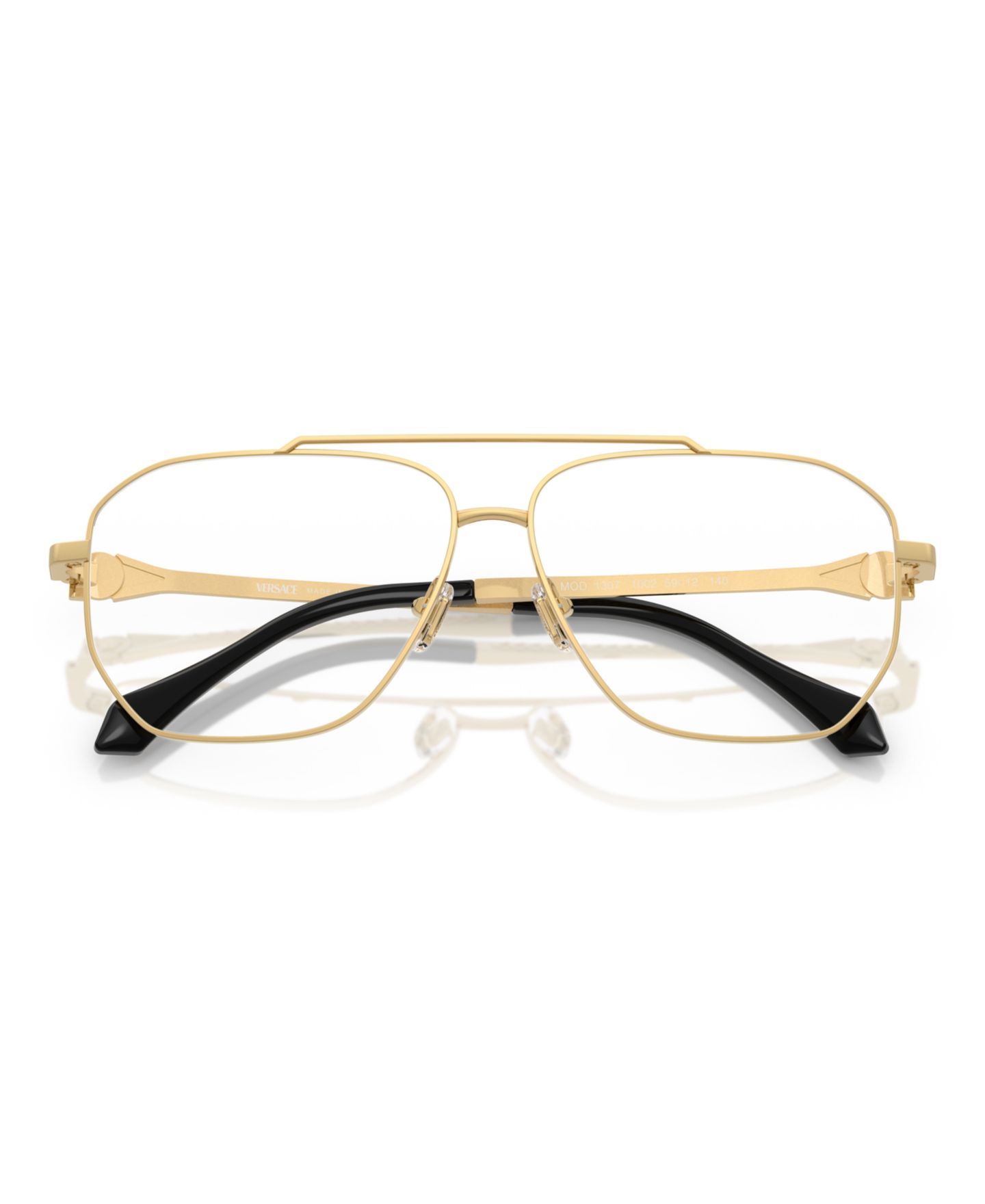 Мужские очки Versace Man Square Metal VE1307 Eyeglasses, цвет: Золотой — фото 4