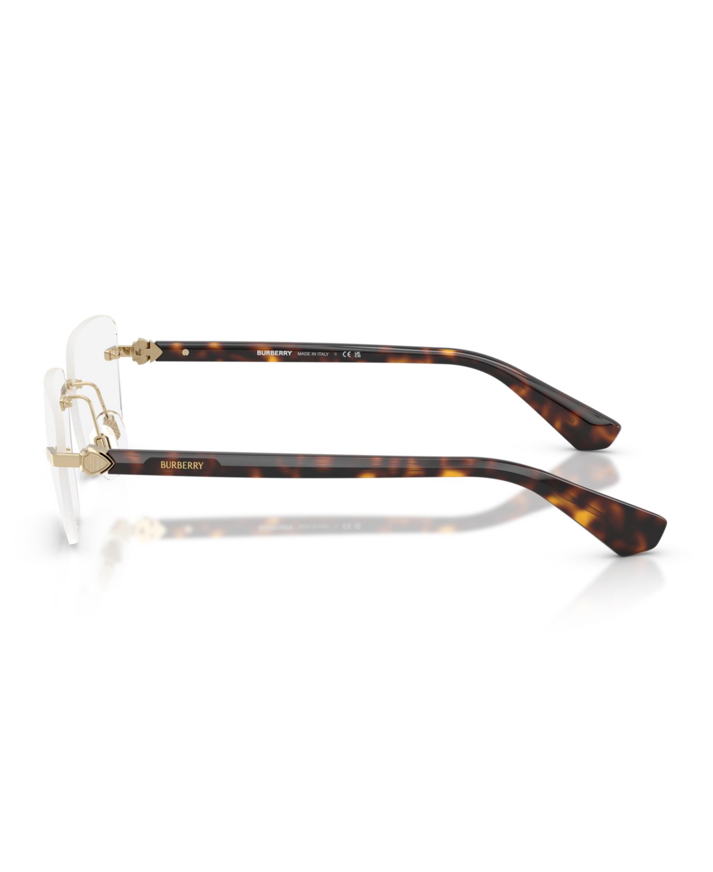 Мужские очки Burberry Man Rectangle Metal BE1392 Eyeglasses, цвет: Светлый золотой — фото 3