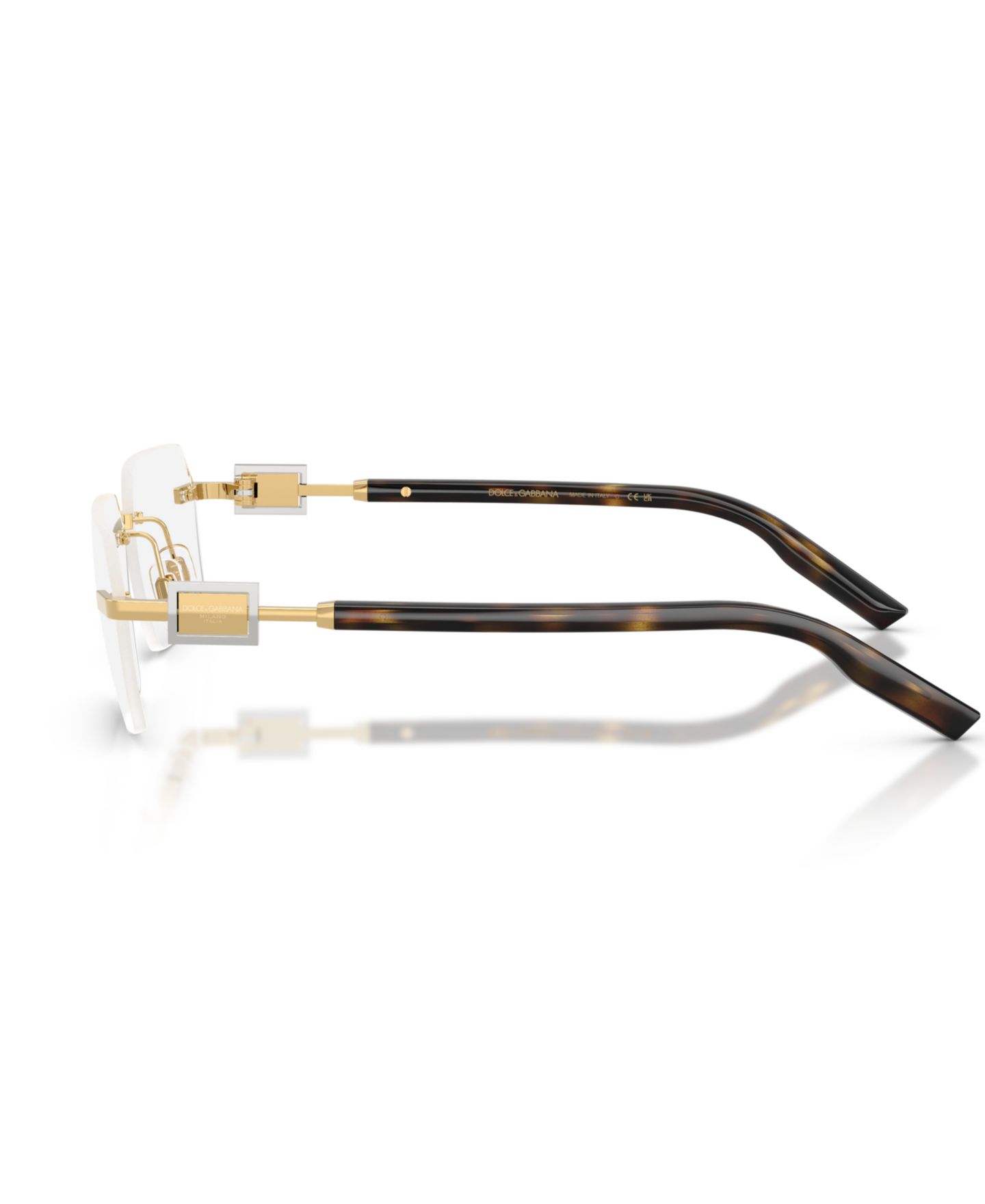 Мужские очки Dolce&Gabbana Man Rectangle Metal DG1361 Eyeglasses, цвет: Золотой — фото 3