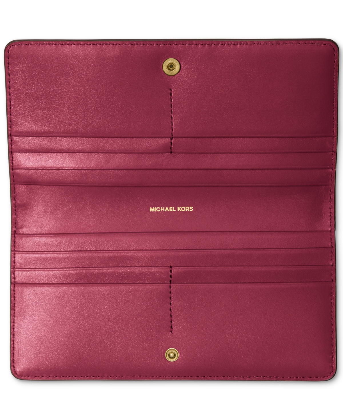 Michael Kors Michael  Bryant Large Slim Leather Snap Wallet In Purple