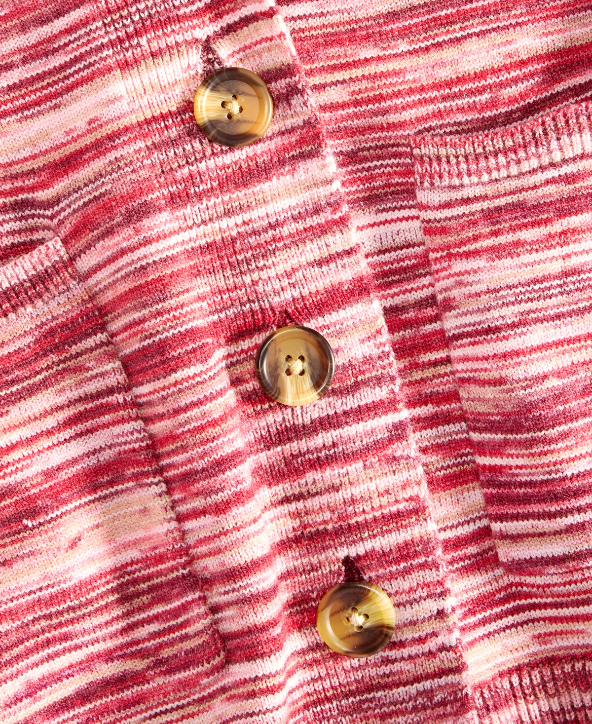 State Of Day Women's Multicolored Rib-knit Cardigan, Macy's Exclusive In Red