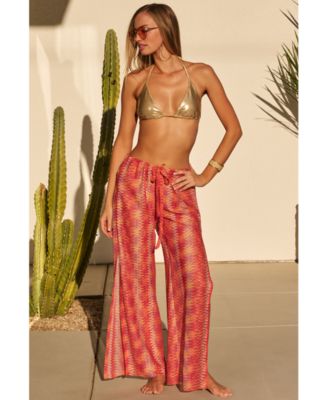 Women's Cancun Metallic Crochet Cover-Up Pants