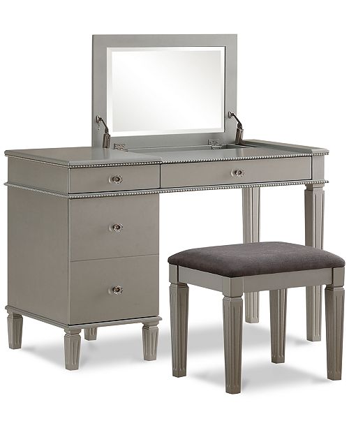 Linon Home Decor Alexandria Vanity Set With Bench And Mirror