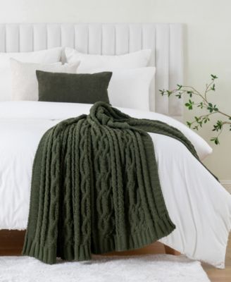 Lifestyle Cable Knit Chenille Throw, 51" x 67"
