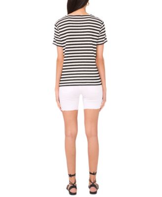 Women's Striped Crewneck Short-Sleeve Top