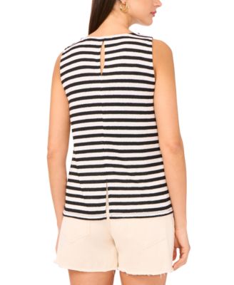 Women's Striped Crewneck Sleeveless Top