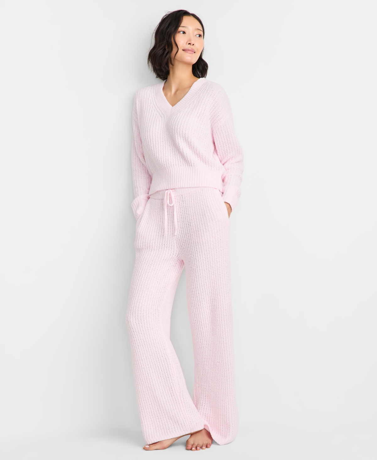 State Of Day Women's Chenille Sweater & Pant Set, Xs-3x, Macy's Exclusive In Pink