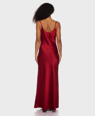 Juniors' Sleeveless Satin Maxi Dress
