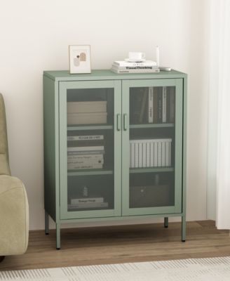 Amelia 31.5" Modern 3-Shelf Accent Cabinet