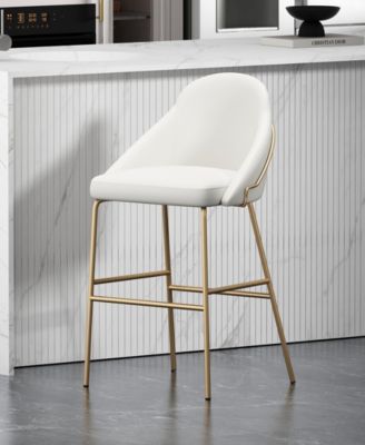 Gracie 41.1" Leatherette Upholstered Barstool