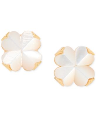 Gold-Tone Spade Flower Stud Earrings