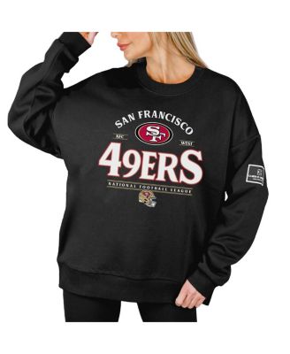 Women's Black San Francisco 49ers Oversized Players Only Black Label Pullover Sweatshirt