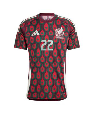 Мужская футболка Adidas Hirving Lozano Burgundy для национальной сборной Мексики 2024 года выпуска, домашняя копия футболки игрока