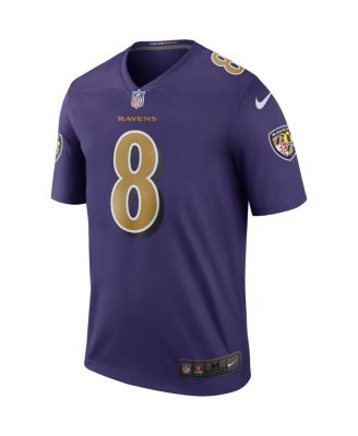 Мужская футболка Nike Lamar Jackson фиолетового цвета Baltimore Ravens Alternate Legend