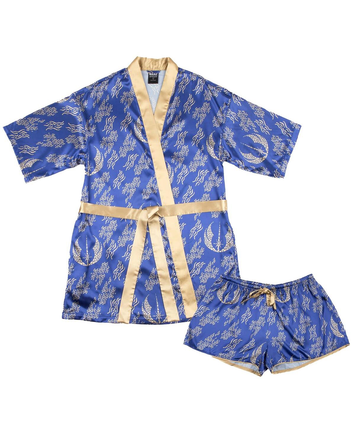 Women's 2-Piece Blue Star Wars Jedi Robe Shorts and Pajama Set - Blue