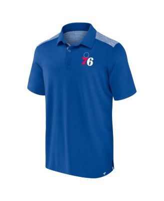 Men's Royal Philadelphia 76ers Iconic Brushed Blocked Polo Shirt
