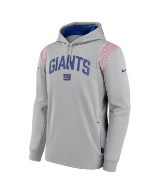 Nike мужская серая Нью-Йорк Джайентс побочная спортивное стека производительность пуловер толстовка с капюшоном