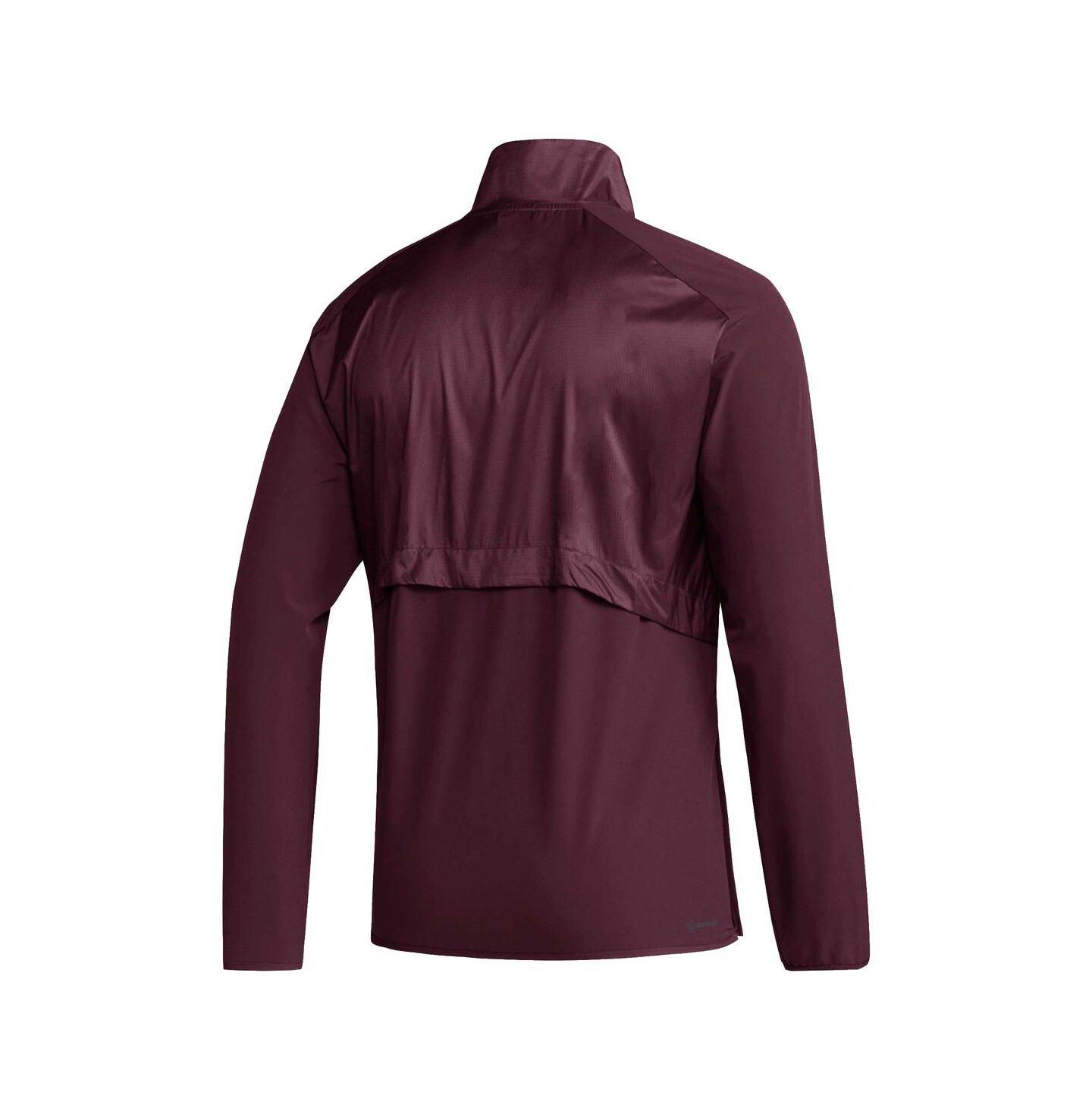 Мужская куртка adidas Maroon Mississippi State Bulldogs Sideline Aeroready Raglan Sleeve Quarter-Zip — фото 3