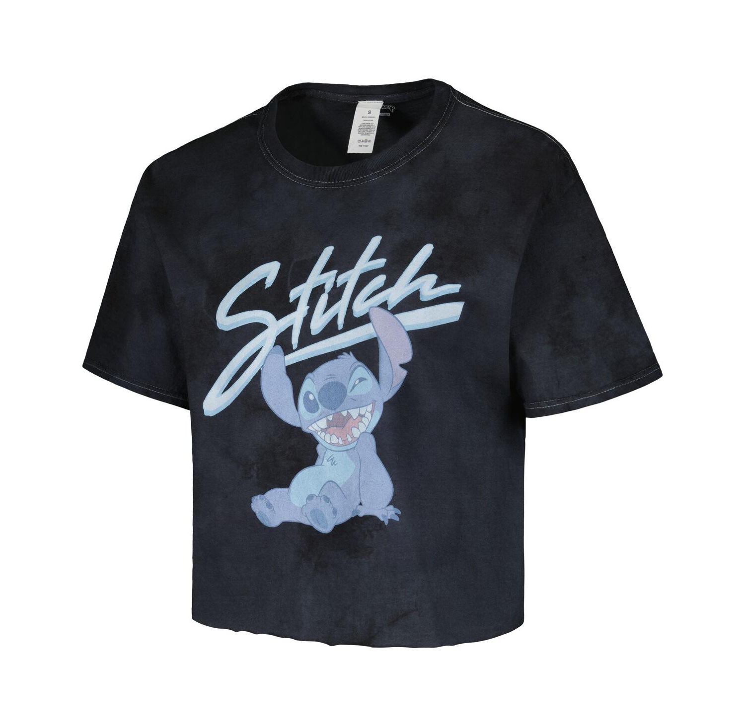 Men's and Women's Black Lilo and Stitch Wink Tie-Dye T-Shirt