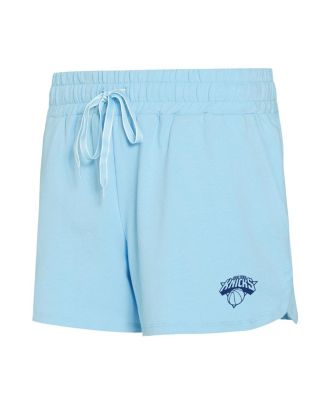 Women's 2-Piece Light Blue New York Knicks Elevation Tri-Blend Long Sleeve T-Shirt and Shorts Set