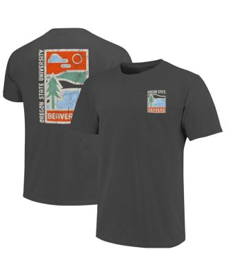 Image One - Men's Graphite Oregon State Beavers Comfort Colors Minimal Vista Distressed Graphics T-shirt