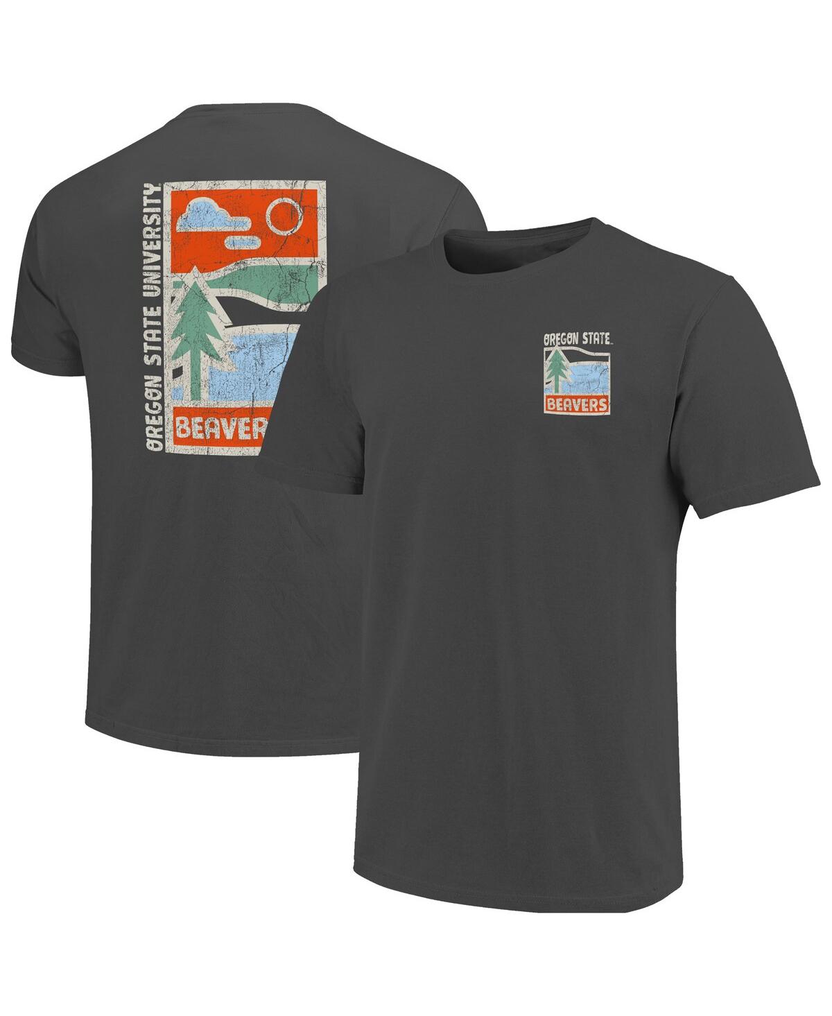 Men's Graphite Oregon State Beavers Comfort Colors Minimal Vista Distressed Graphics T-Shirt - Graphite