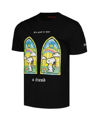 Мужская и женская черная футболка Freeze Max Peanuts Snoopy a Friend