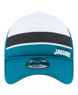 Men's White/Teal Jacksonville Jaguars Color Block 9FORTY A-Frame Trucker Adjustable Hat