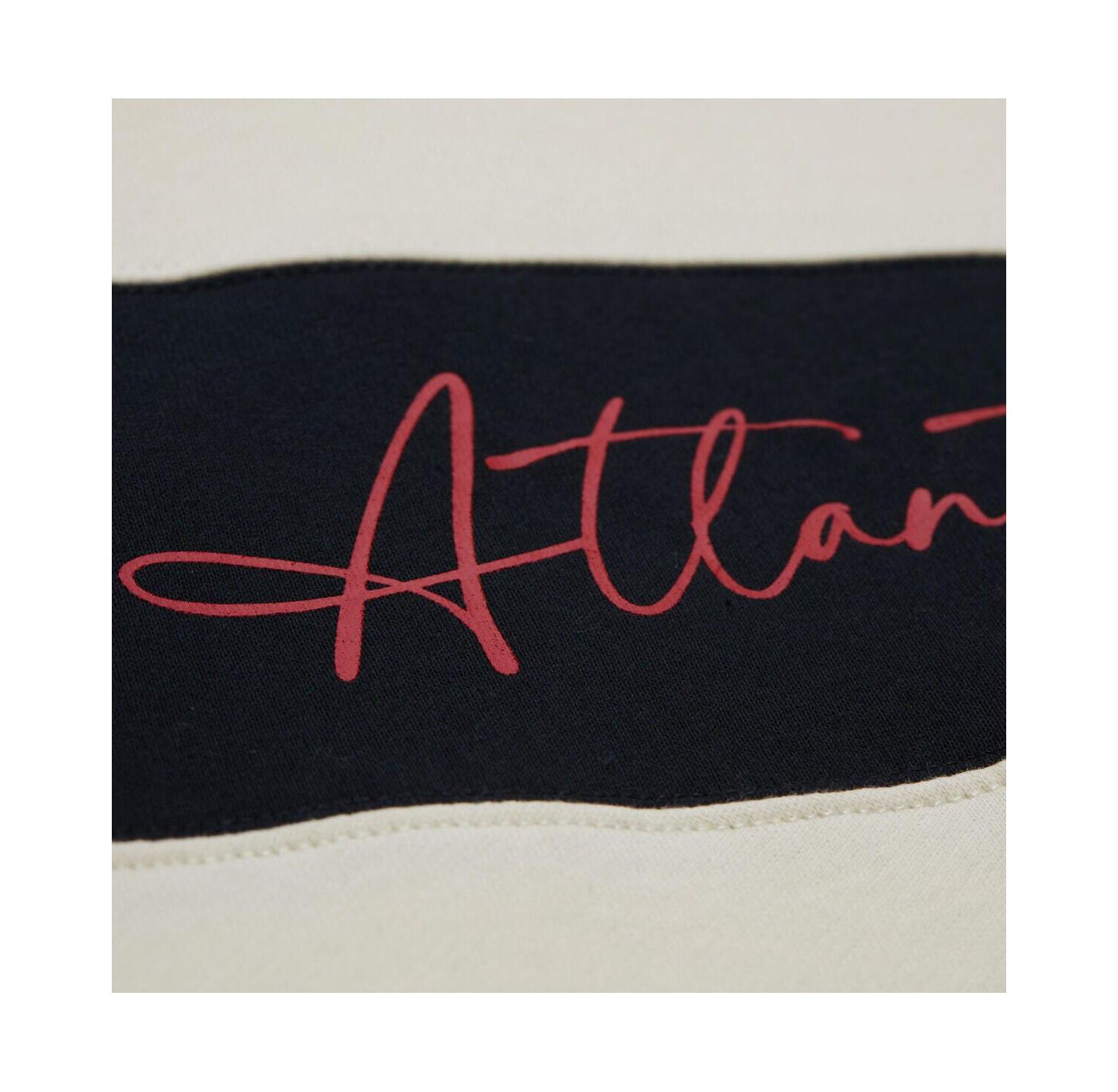 Women's Red/Black Atlanta Braves Cooperstown Collection Blocked Fleece Pullover Sweatshirt
