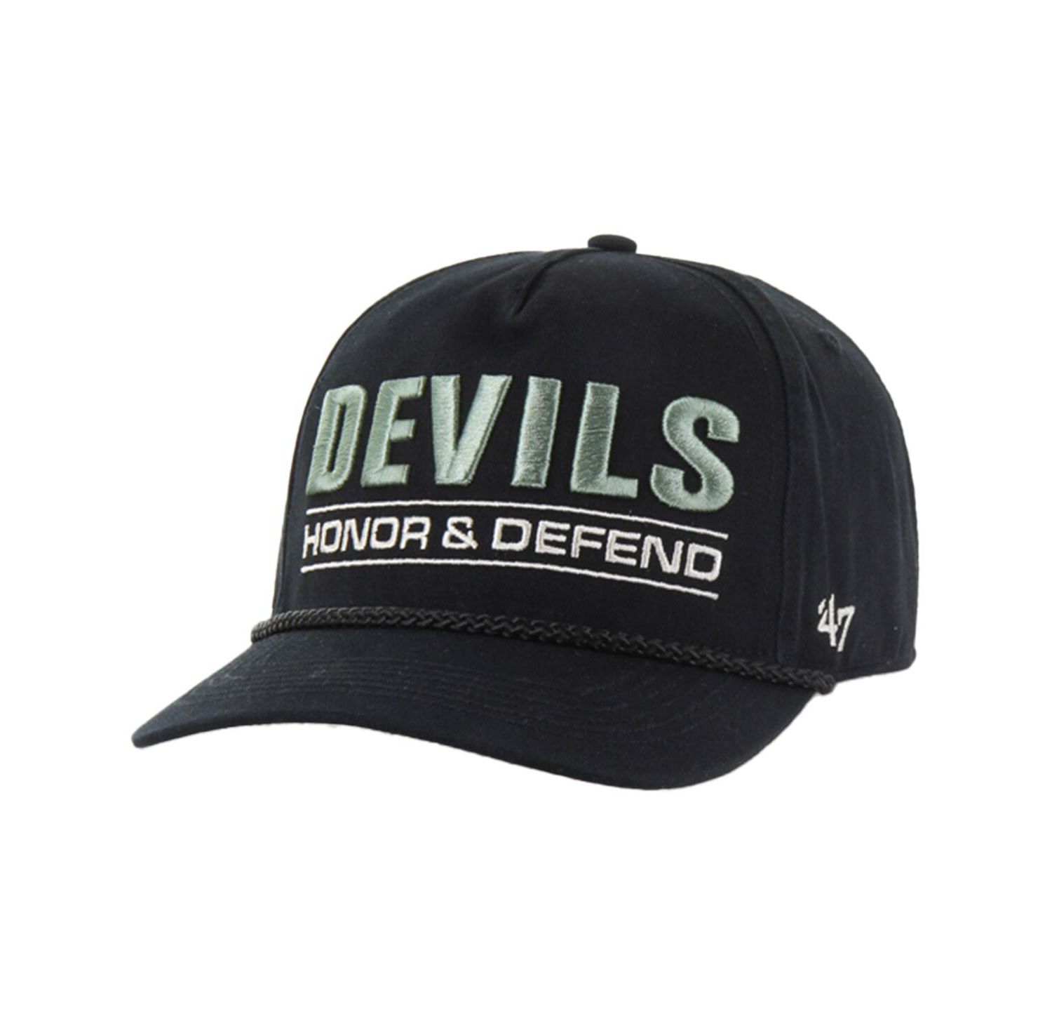 Men's Black New Jersey Devils OHT Military Appreciation Homeland Honor and Defend Hitch Adjustable Hat