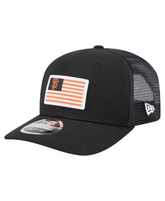 New Era - Men's Black San Francisco Giants Flag 9SEVENTY COOLERA Stretch-Snap Hat