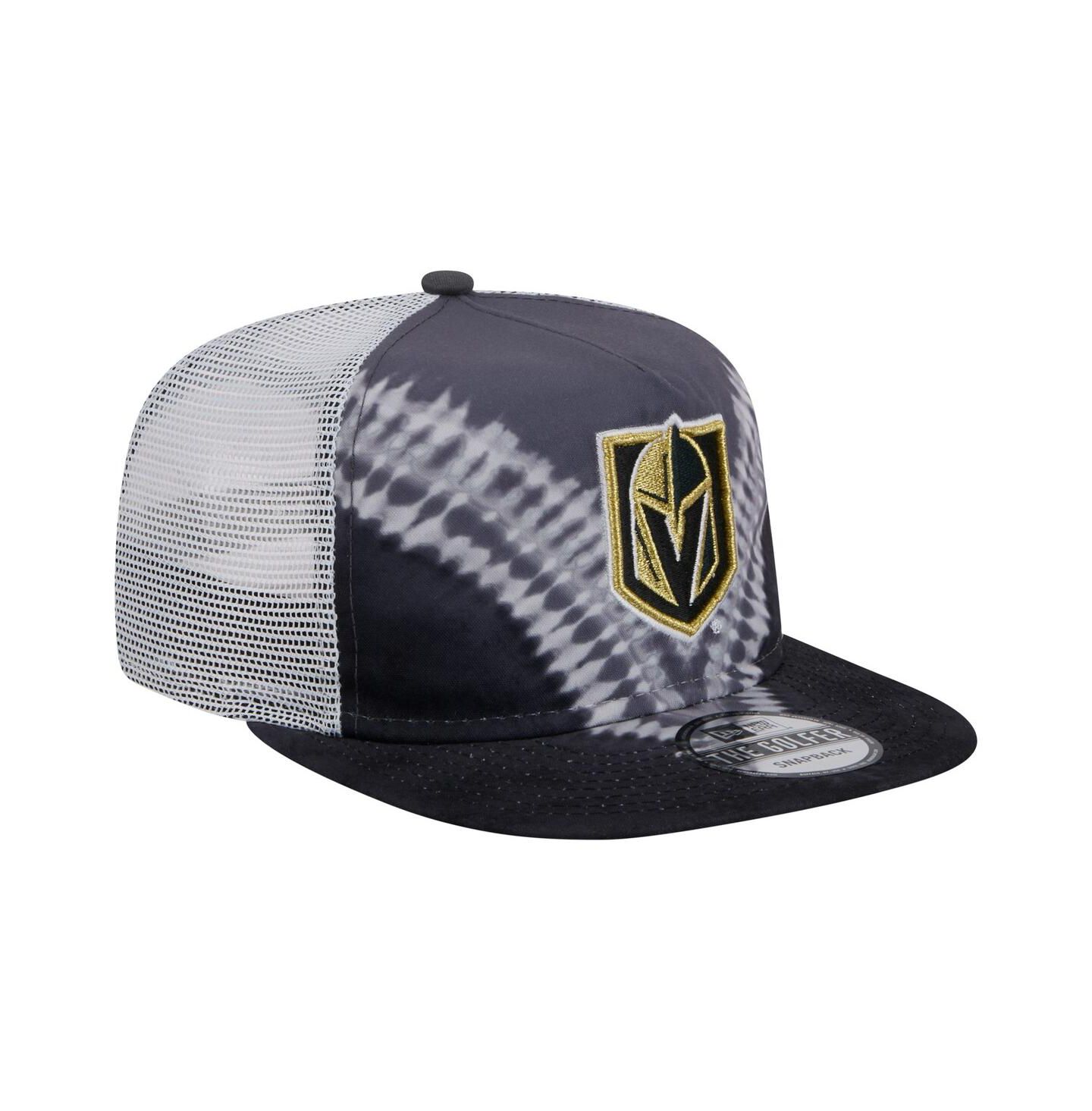 Мужской головной убор New Era Black/Gray Vegas Golden Knights Throwback V-Dye Adjustable Golfer Hat — фото 3