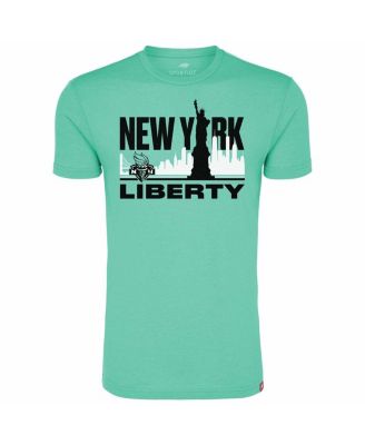 Men's and Women's Mint New York Liberty Skyline Comfy Tri-Blend T-Shirt