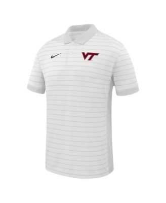 Мужские белые кроссовки Nike Virginia Tech Hokies 2025 от Nike в начале сезона Футболка-поло Coachs Sideline Victory Stripe Performance