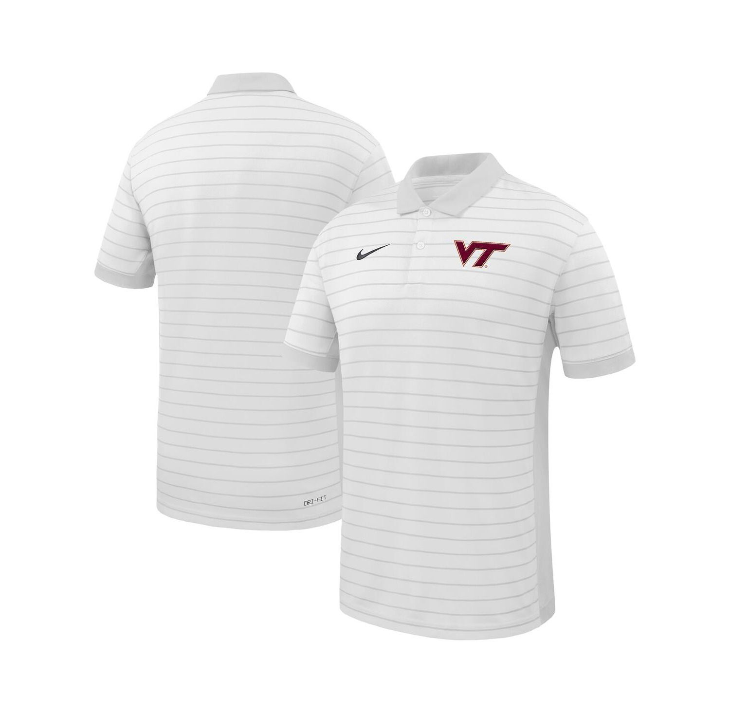 Men's White Virginia Tech Hokies 2025 Early Season Coaches Sideline Victory Stripe Performance Polo Shirt