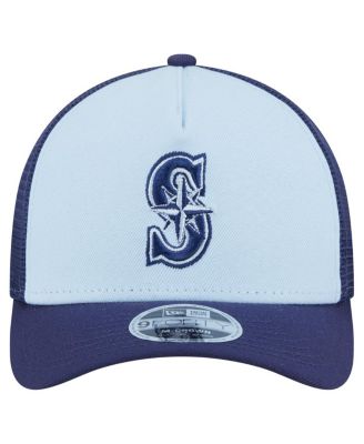 Мужская светло-голубая / темно-синяя двухцветная кепка дальнобойщика New Era Seattle Mariners с регулируемой длиной 9 футов
