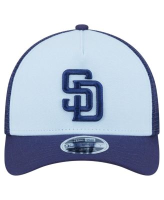 Мужская светло-голубая / темно-синяя шапка дальнобойщика New Era San Diego Padres 2-тонного цвета с регулируемой длиной 9 футов