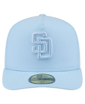 Мужская светло-голубая шляпа New Era San Diego Padres Color Pack A-Frame 59, приталенная по фигуре.