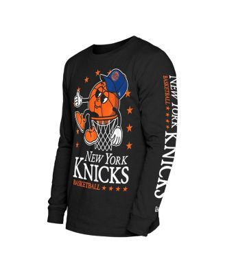 Мужская черная футболка New York Knicks Old School Sport с длинным рукавом New Era