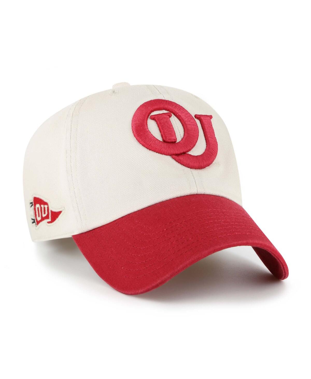 Men's Cream Oklahoma Sooners Grand Stand Clean Up Adjustable Hat - Cream